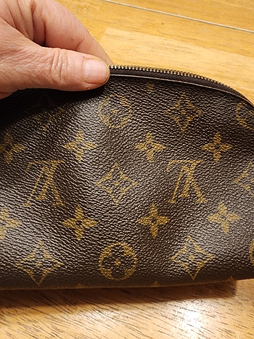 Louis Vuitton Brown Monogram Cosmetic Pouch Raw Interior - Picture 5 of 16